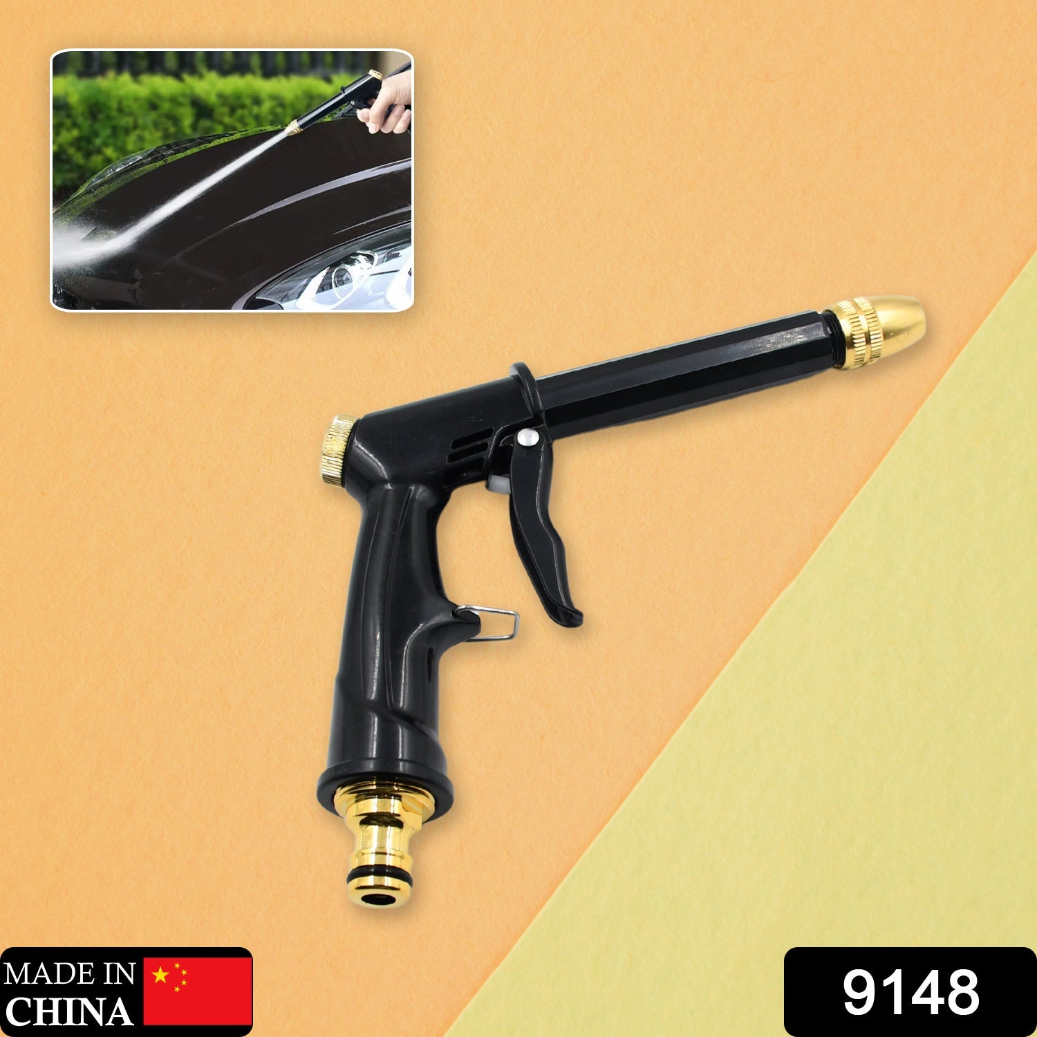 9148 Plastic Body, Metal Trigger & Brass Nozzle Water Spray Gun For Water Pipe | Non-Slip | Comfortable Grip | Multiple Spray Modes | Ideal Pipe Nozzle For Car Wash, Gardening,& Other Uses 9148 Plastic Body, Metal Trigger & Brass Nozzle Water Spray Gun For Water Pipe | Non-Slip | Comfortable Grip | Multiple Spray Modes | Ideal Pipe Nozzle For Car Wash, Gardening,& Other Uses